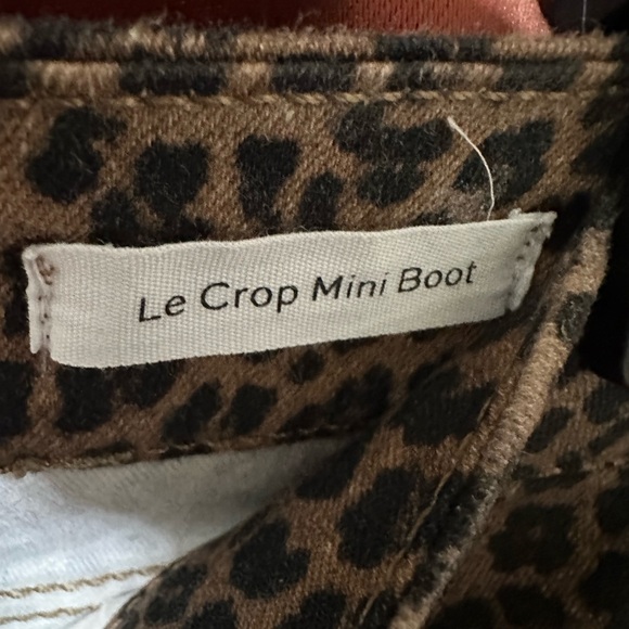 Frame Le Crop Mini Boot Midrise Jeans W28 Leopard Print Coated Denim - Picture 4 of 12